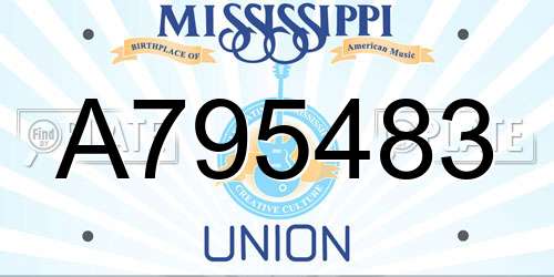 A795483 Mississippi License Plate