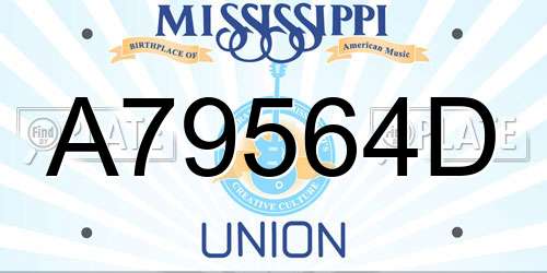 A79564D Mississippi License Plate