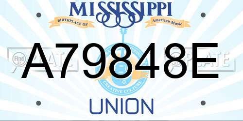A79848E Mississippi License Plate