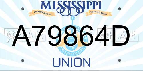 A79864D Mississippi License Plate