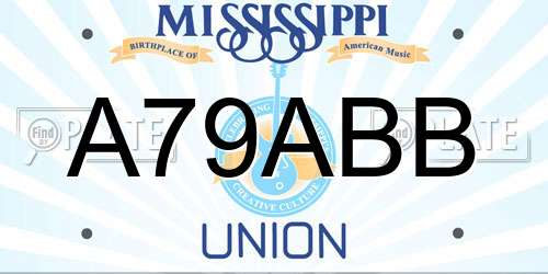 A79ABB Mississippi License Plate