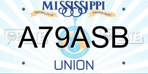 A79ASB Mississippi License Plate