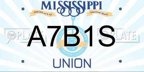 A7B1S Mississippi License Plate