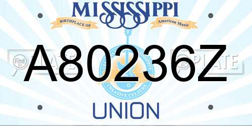 A80236Z Mississippi License Plate