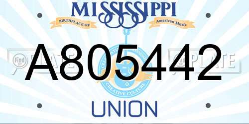 A805442 Mississippi License Plate