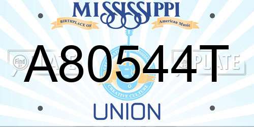 A80544T Mississippi License Plate
