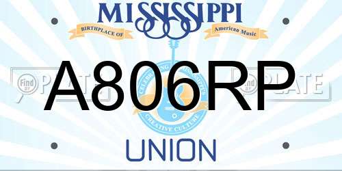 A806RP Mississippi License Plate