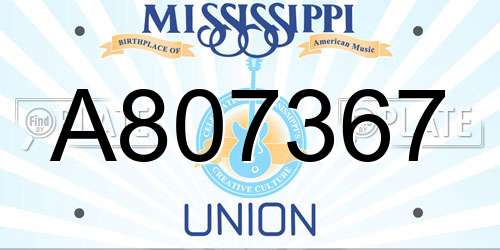A807367 Mississippi License Plate
