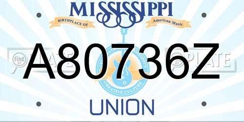 A80736Z Mississippi License Plate