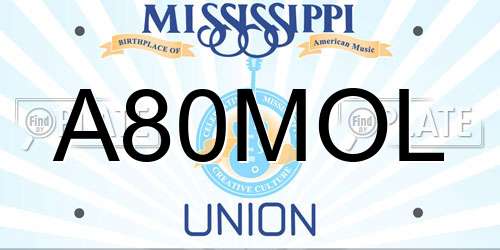 A80MOL Mississippi License Plate