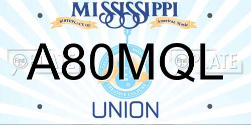 A80MQL Mississippi License Plate