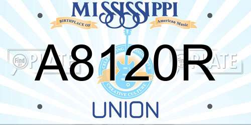 A8120R Mississippi License Plate