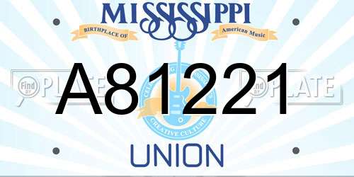 A81221 Mississippi License Plate