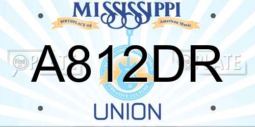 A812DR Mississippi License Plate