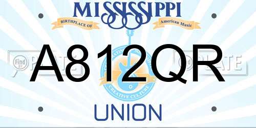 A812QR Mississippi License Plate