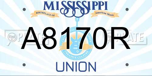 A8170R Mississippi License Plate