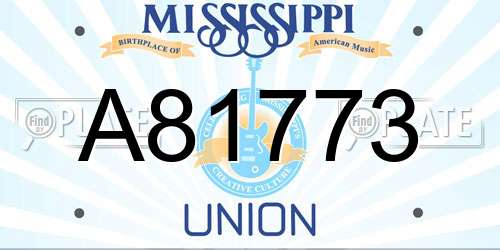 A81773 Mississippi License Plate