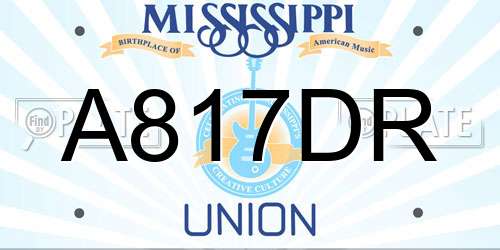 A817DR Mississippi License Plate