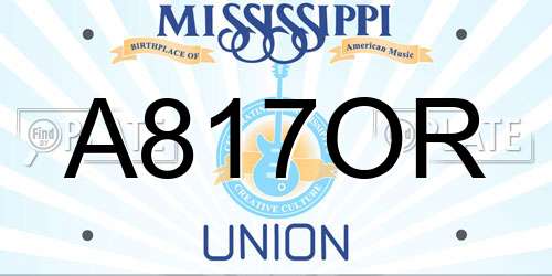 A817OR Mississippi License Plate