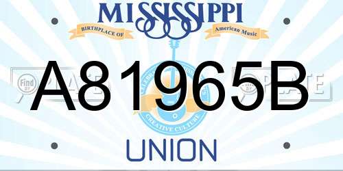 A81965B Mississippi License Plate