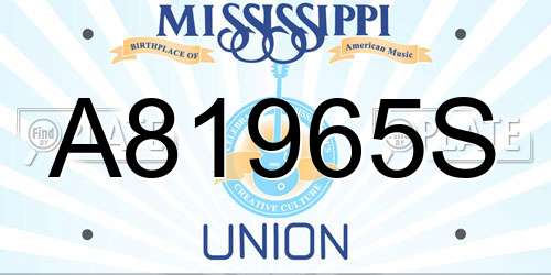 A81965S Mississippi License Plate