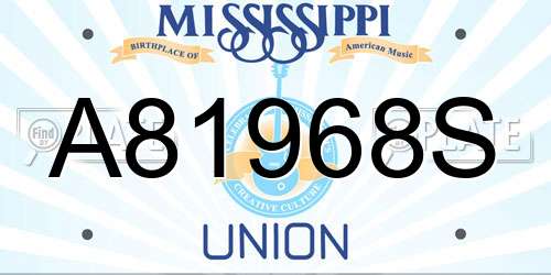 A81968S Mississippi License Plate