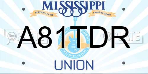 A81TDR Mississippi License Plate