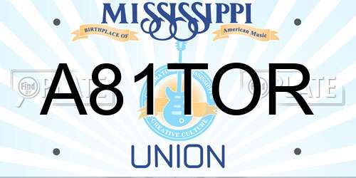 A81TOR Mississippi License Plate