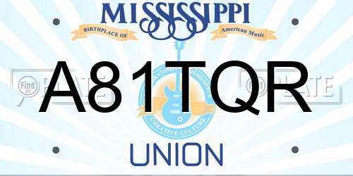 A81TQR Mississippi License Plate