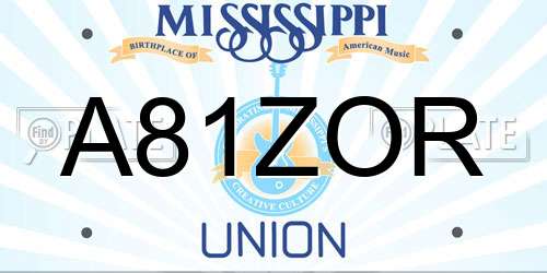 A81ZOR Mississippi License Plate