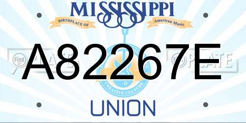 A82267E Mississippi License Plate
