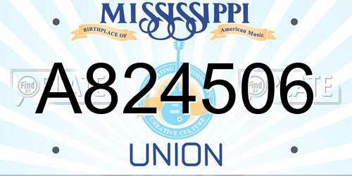 A824506 Mississippi License Plate