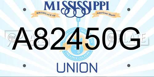 A82450G Mississippi License Plate