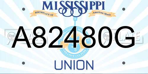 A82480G Mississippi License Plate