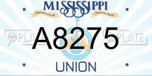 A8275 Mississippi License Plate