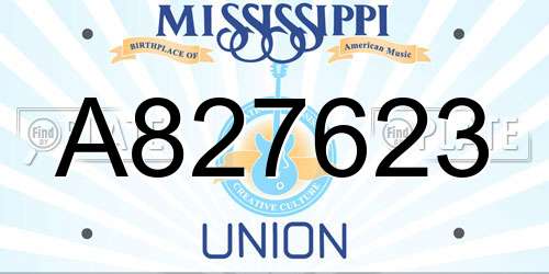 A827623 Mississippi License Plate
