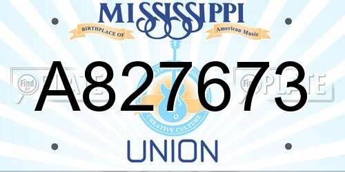 A827673 Mississippi License Plate
