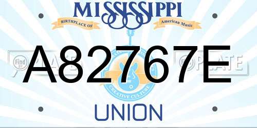 A82767E Mississippi License Plate