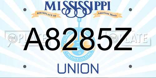 A8285Z Mississippi License Plate