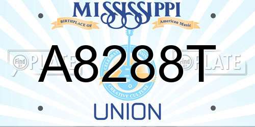 A8288T Mississippi License Plate