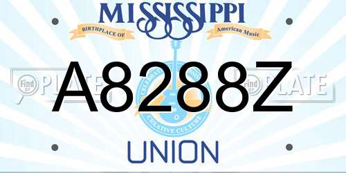 A8288Z Mississippi License Plate