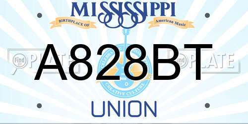 A828BT Mississippi License Plate