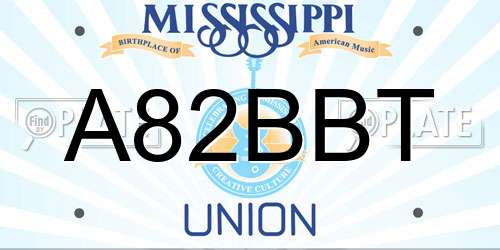 A82BBT Mississippi License Plate