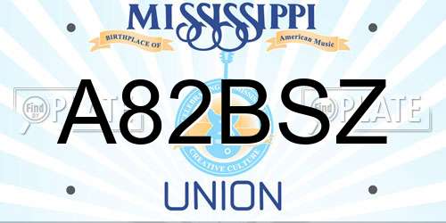 A82BSZ Mississippi License Plate