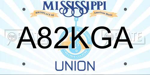A82KGA Mississippi License Plate