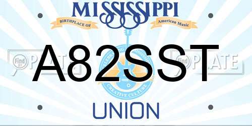 A82SST Mississippi License Plate