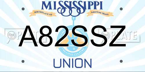 A82SSZ Mississippi License Plate