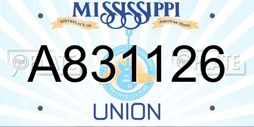 A831126 Mississippi License Plate