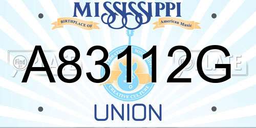 A83112G Mississippi License Plate