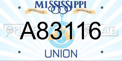 A83116 Mississippi License Plate